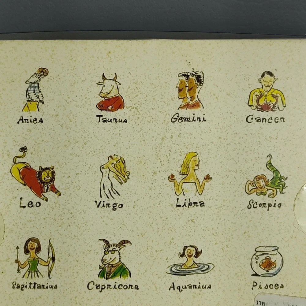 Pottery Barn Zodiac What's Your Sign? Cocktail Napkins 100% Cotton Set/12